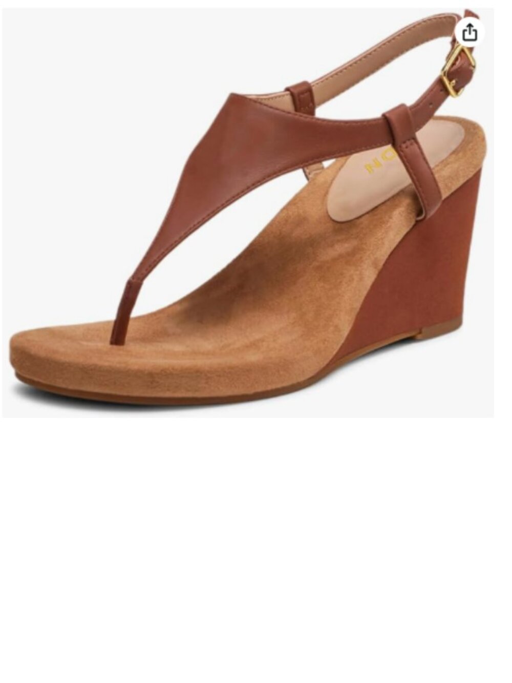 YDN Brown Contrast Stitching Sandals Open Toe Buckle Strappy Flip Flop Shoes
